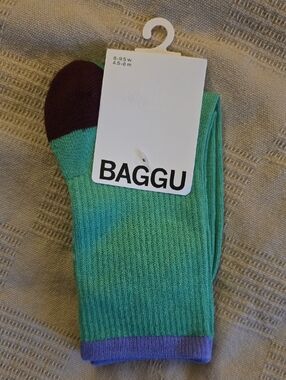 BAGGU Unisex Green Crew Socks